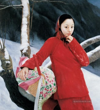 Magpie in Berg WJT Chinesischen Mädchen Ölgemälde